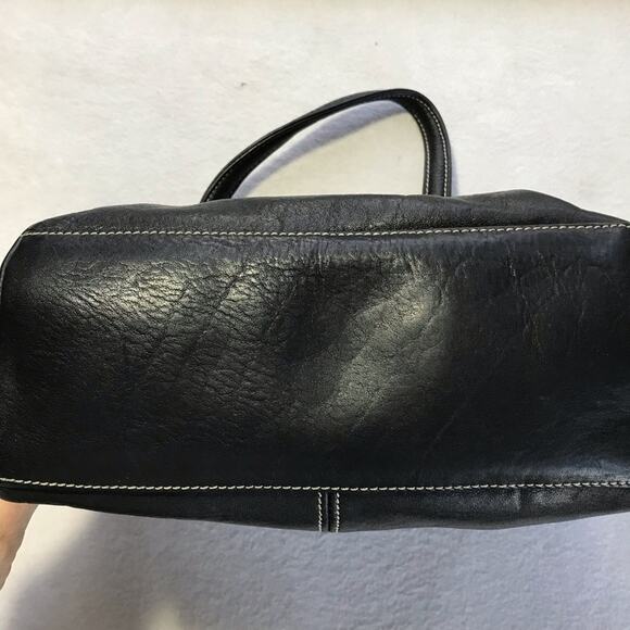 Fossil black leather mini tote bag 75082 casual everyday purse - Picture 5 of 16